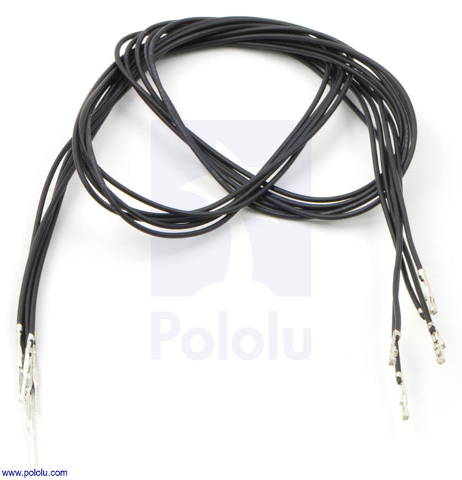 Wires with Pre-Crimped Terminals 5-Pack M-F 24" Black