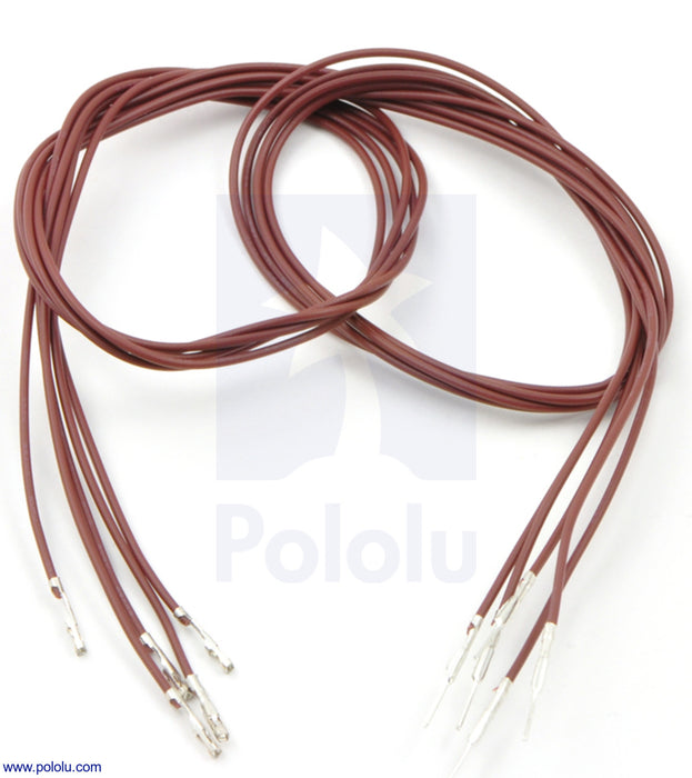 Wires with Pre-Crimped Terminals 5-Pack M-F 24" Brown