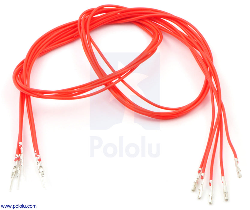 Wires with Pre-Crimped Terminals 5-Pack MF 24" Red