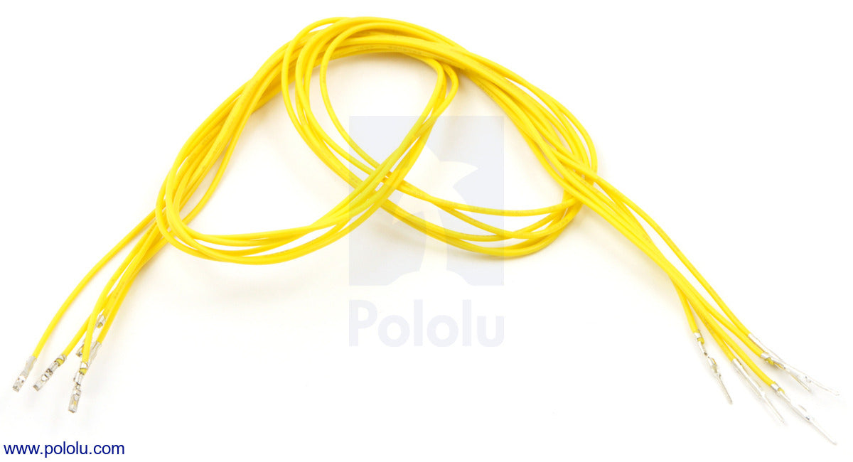 Wires with Pre-Crimped Terminals 5-Pack M-F 24" Yellow