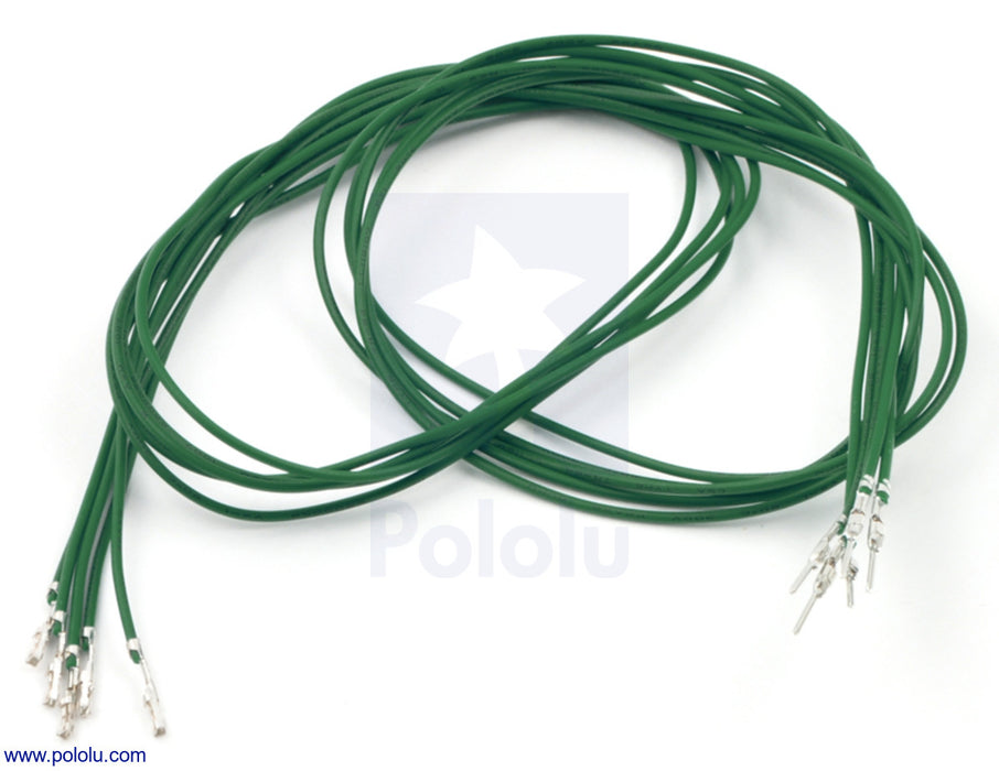 Wires with Pre-Crimped Terminals 5-Pack M-F 24" Green