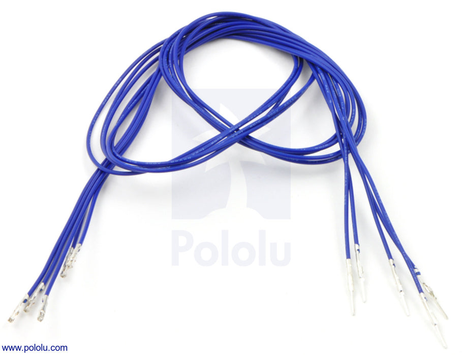 Wires with Pre-Crimped Terminals 5-Pack MF 24" Blue