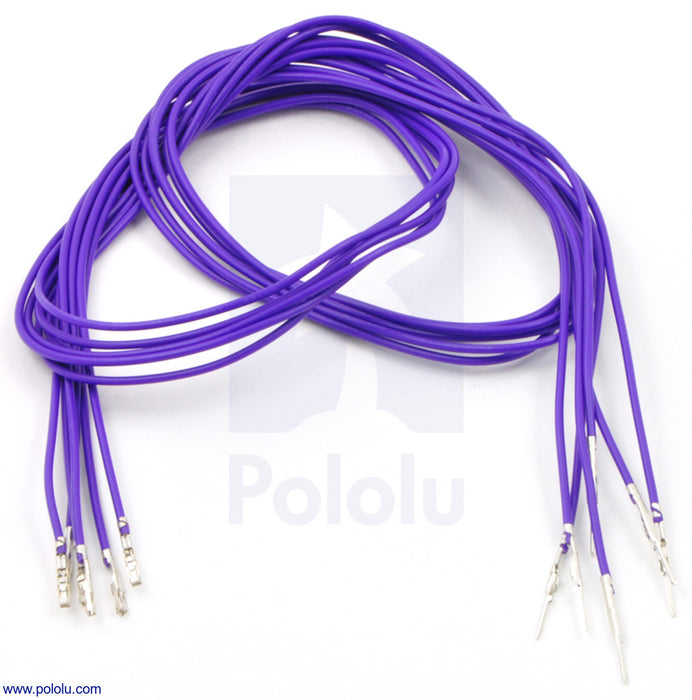 Wires with Pre-Crimped Terminals 5-Pack M-F 24" Purple