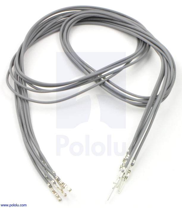 Wires with Pre-Crimped Terminals 5-Pack MF 24" Gray