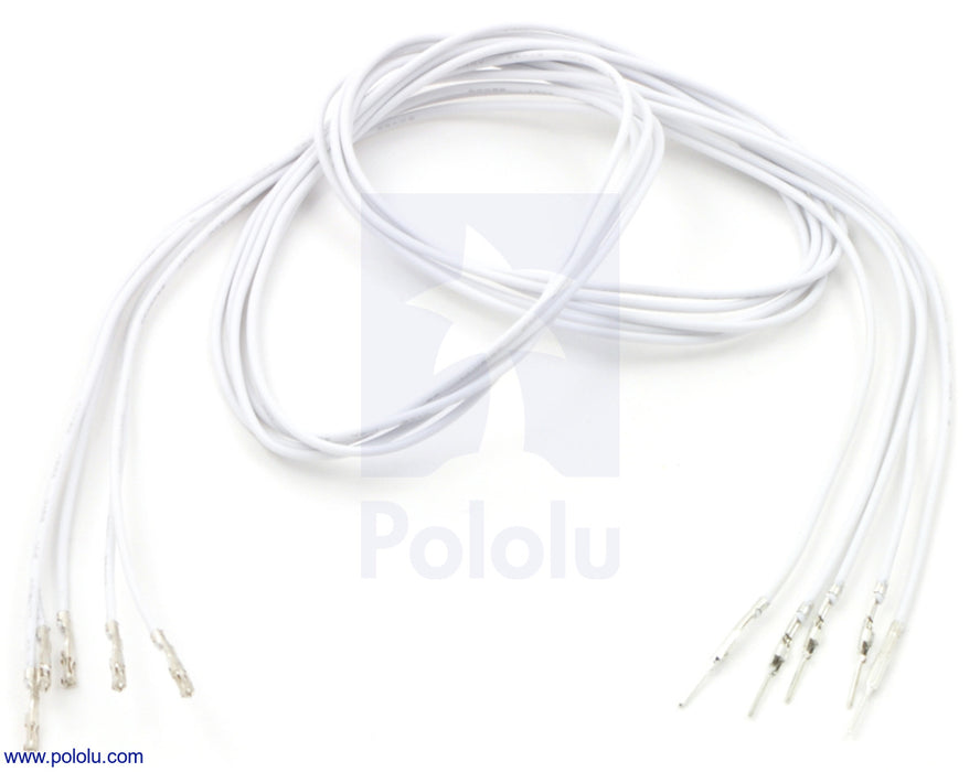 Wires with Pre-Crimped Terminals 5-Pack M-F 24" White