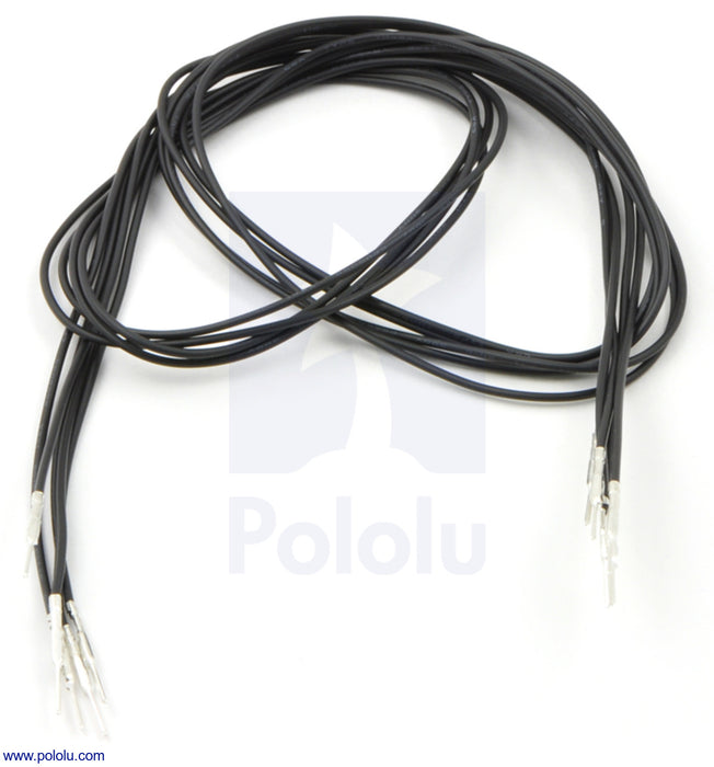 Wires with Pre-Crimped Terminals 5-Pack M-M 24" Black