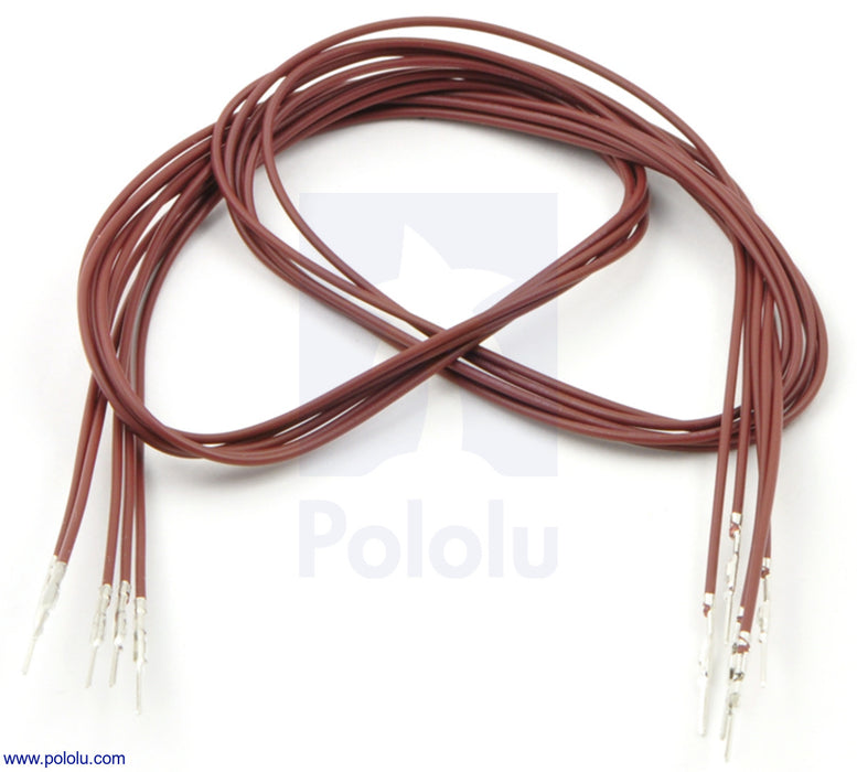 Wires with Pre-Crimped Terminals 5-Pack M-M 24" Brown