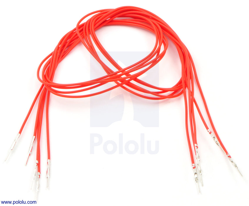 Wires with Pre-Crimped Terminals 5-Pack M-M 24" Red