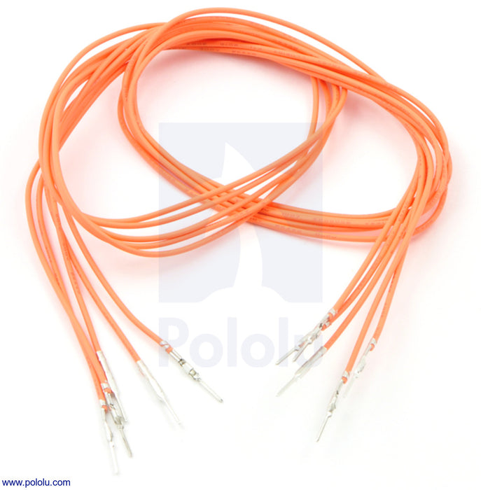 Wires with Pre-Crimped Terminals 5-Pack M-M 24" Orange