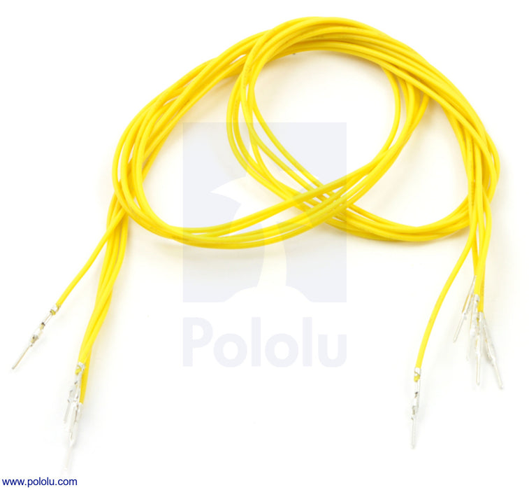 Wires with Pre-Crimped Terminals 5-Pack MM 24" Yellow