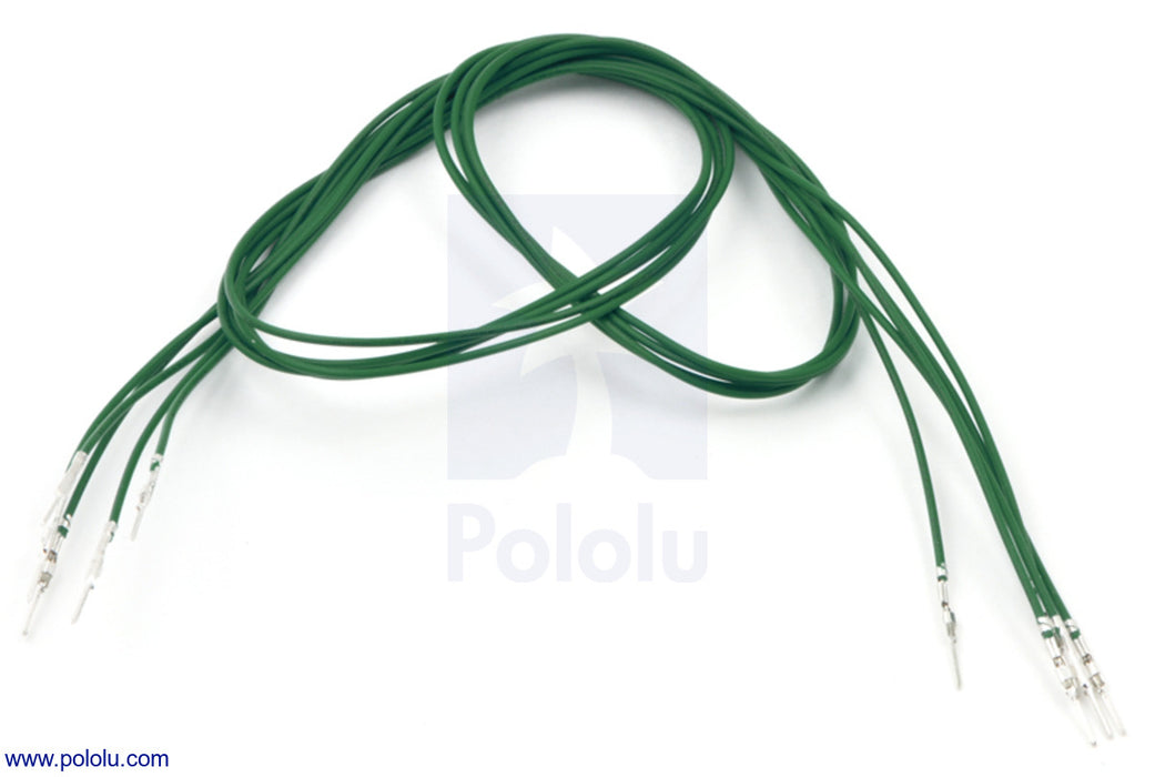 Wires with Pre-Crimped Terminals 5-Pack M-M 24" Green