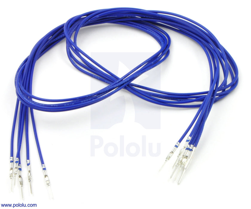 Wires with Pre-Crimped Terminals 5-Pack M-M 24" Blue