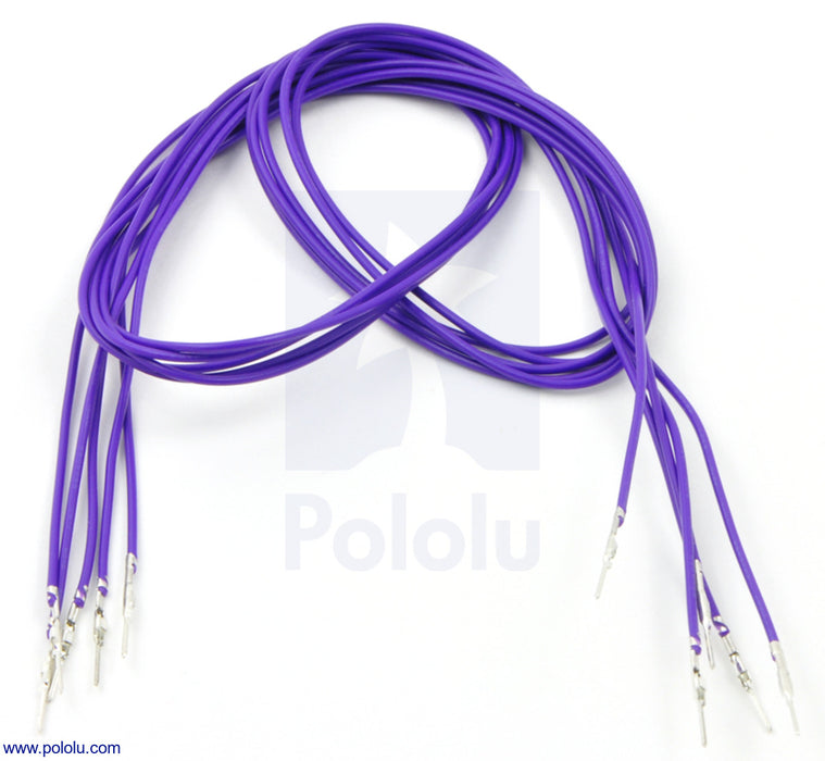 Wires with Pre-Crimped Terminals 5-Pack MM 24" Purple