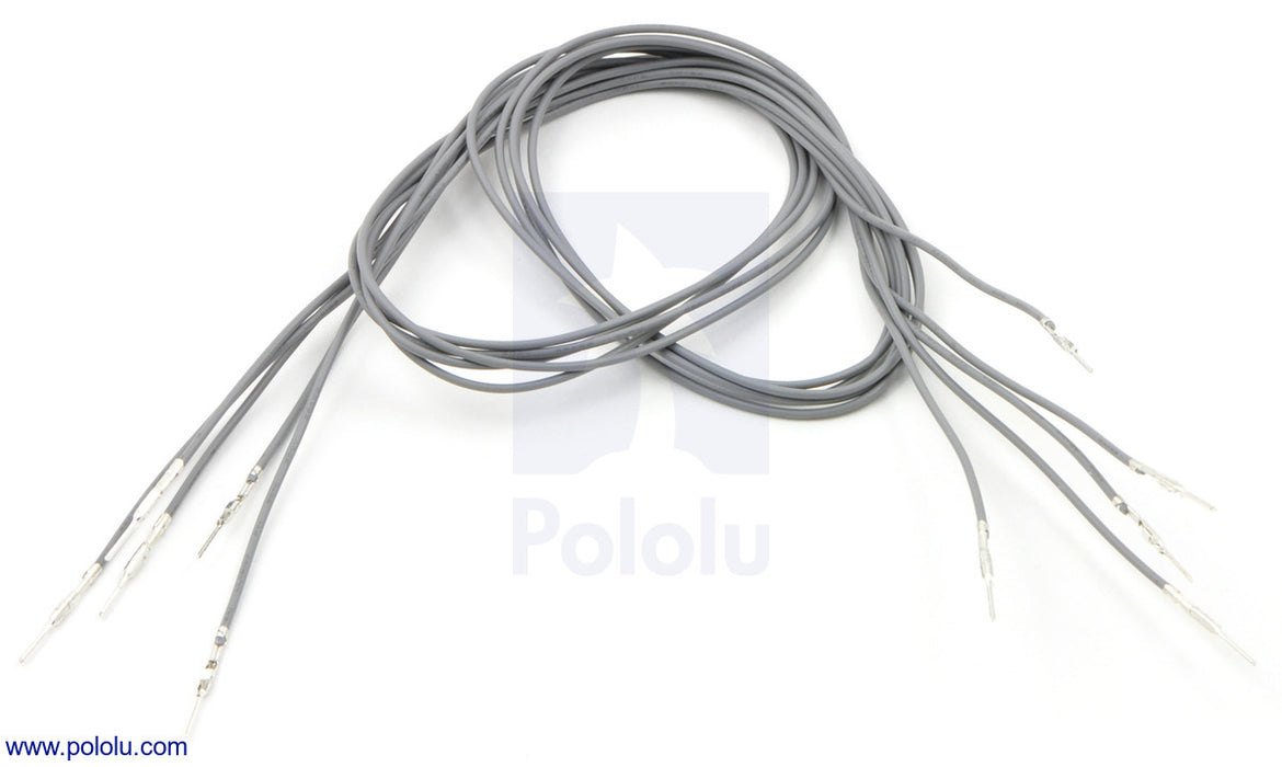 Wires with Pre-Crimped Terminals 5-Pack M-M 24" Gray