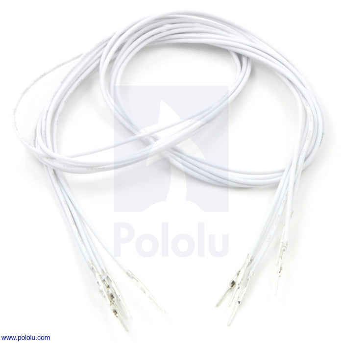 Wires with Pre-Crimped Terminals 5-Pack M-M 24" White