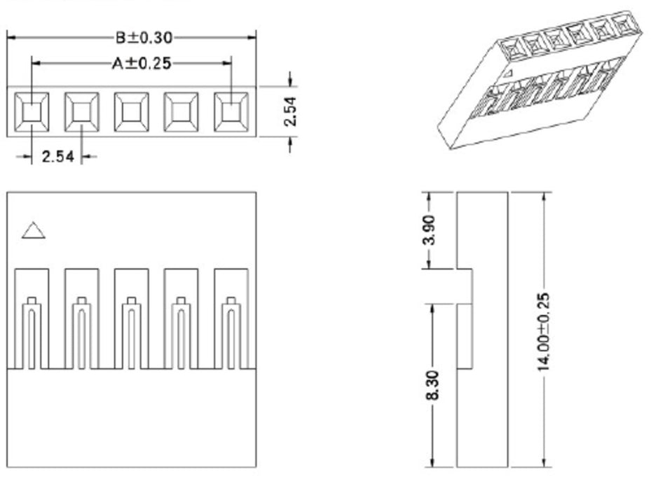 0.1" (2.54mm) Crimp Connector Housing: 2x4-Pin 10-Pack