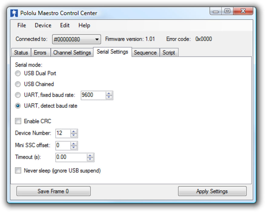 Mini Maestro 12-Channel USB Servo Controller (Partial Kit)