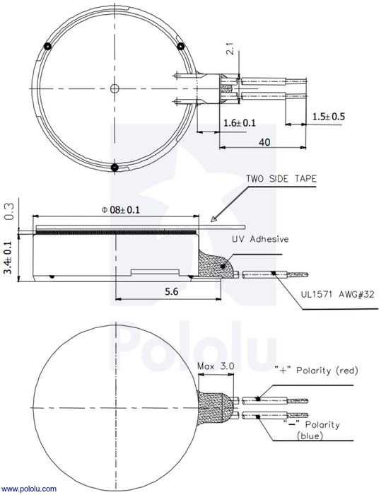 Shaftless Vibration Motor 8x3.4mm