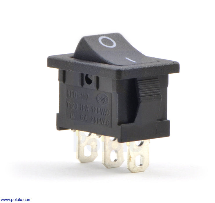 Rocker Switch: 3-Pin, SPDT, 10A