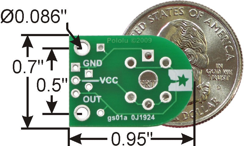 Pololu Carrier for MQ Gas Sensors (Bare PCB Only)