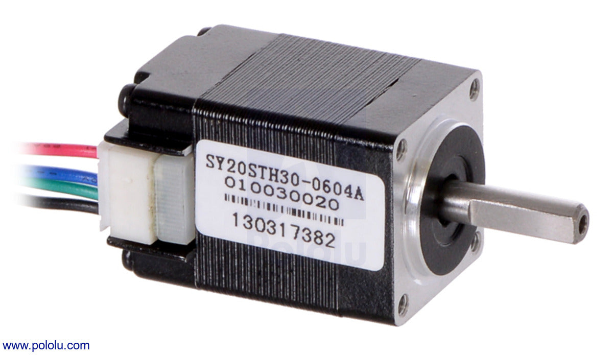 Stepper Motor: Bipolar, 200 Steps/Rev, 20×30mm, 3.9V, 0.6 A/Phase