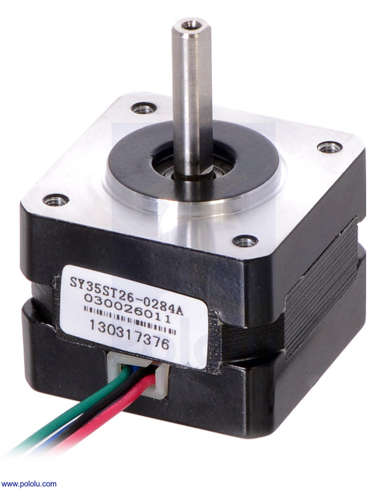 Stepper Motor: Bipolar, 200 Steps/Rev, 35×26mm, 7.4V, 0.28 A/Phase