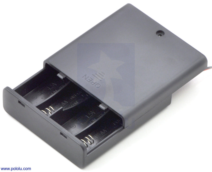 4-AA Battery Holder, Enclosed with Switch