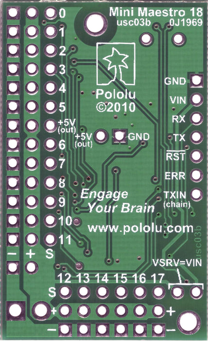 Mini Maestro 12-Channel USB Servo Controller (Partial Kit)