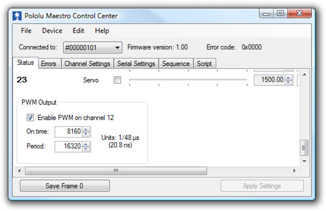 Mini Maestro 12-Channel USB Servo Controller (Partial Kit)