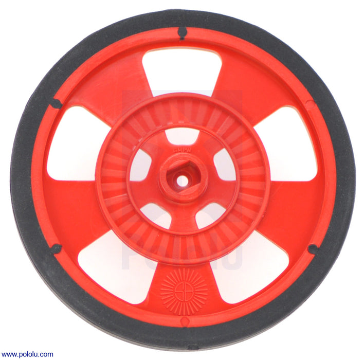 Solarbotics GMPW-R RED Wheel with Encoder Stripes, Silicone Tire