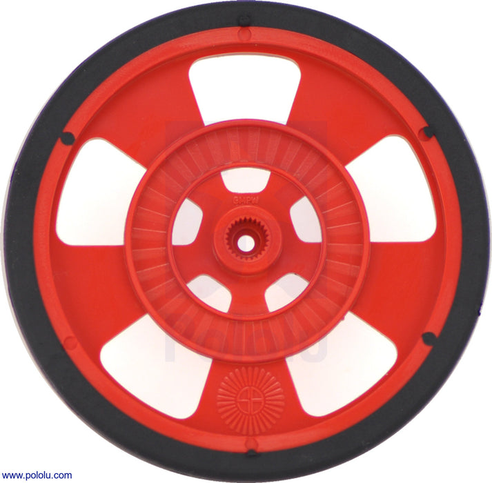 Solarbotics SW-R RED Servo Wheel with Encoder Stripes, Silicone Tire