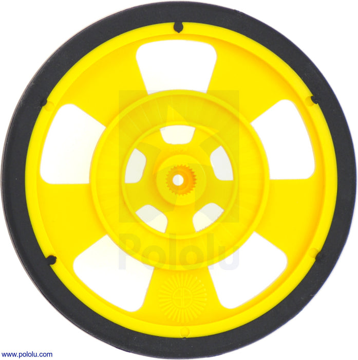 Solarbotics SW-Y YELLOW Servo Wheel with Encoder Stripes, Silicone Tire