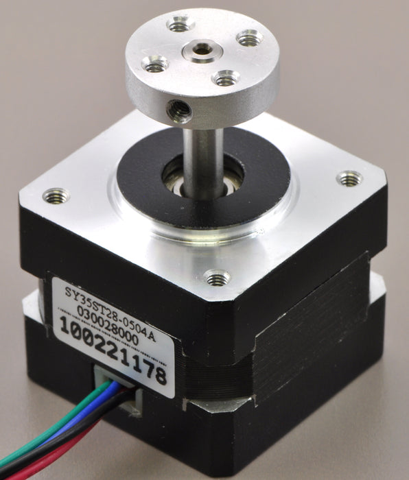 Sanyo Pancake Stepper Motor with Encoder: Bipolar, 200 Steps/Rev, 42×31.5mm, 5.4V, 1 A/Phase, 4000 CPR