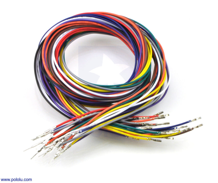 Wires with Pre-Crimped Terminals 20-Piece 10-Color Assortment M-F 36"