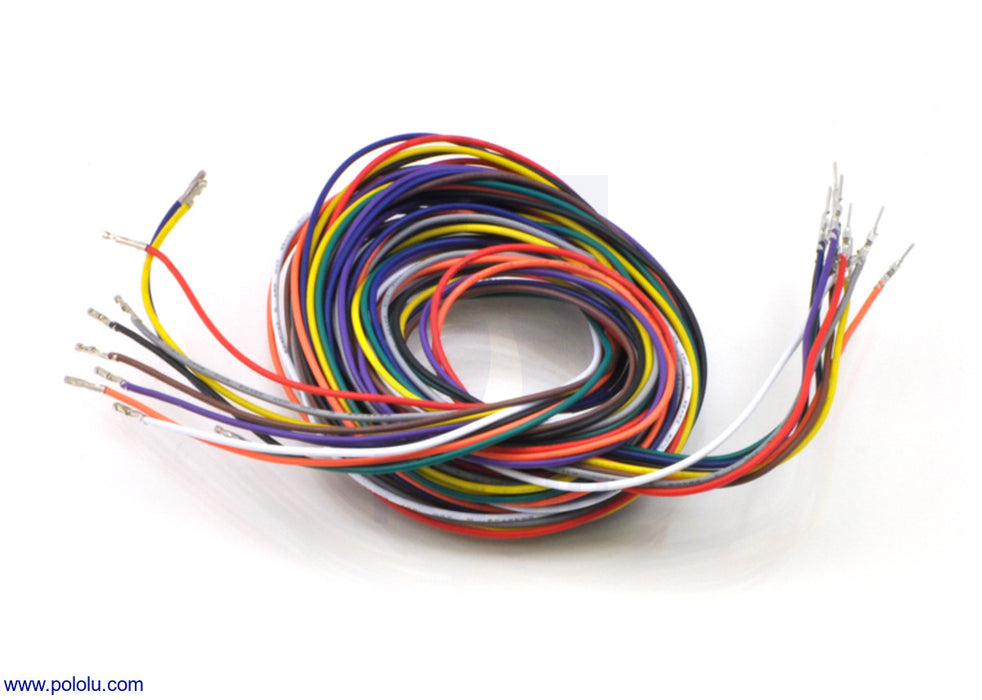Wires with Pre-Crimped Terminals 10-Piece 10-Color Assortment M-F 60"