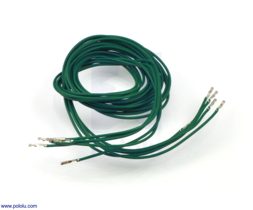 Wires with Pre-Crimped Terminals 5-Pack FF 36" Green