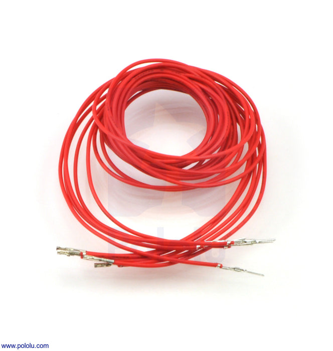 Wires with Pre-Crimped Terminals 5-Pack M-F 36" Red