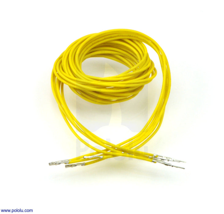 Wires with Pre-Crimped Terminals 5-Pack M-F 36" Yellow