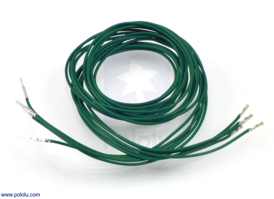 Wires with Pre-Crimped Terminals 5-Pack M-F 36" Green