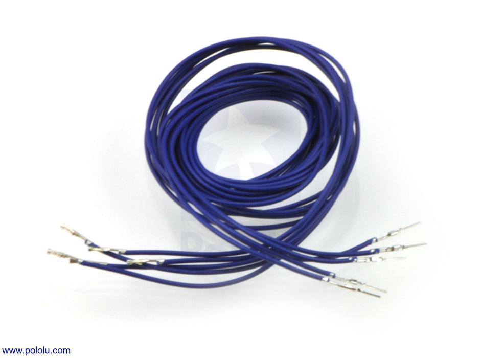 Wires with Pre-Crimped Terminals 5-Pack M-F 36" Blue