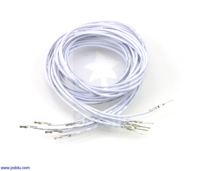 Wires with Pre-Crimped Terminals 5-Pack M-F 36" White