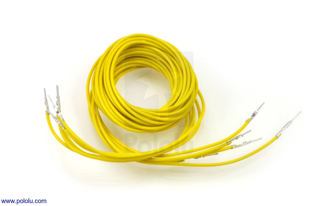 Wires with Pre-Crimped Terminals 5-Pack M-M 36" Yellow