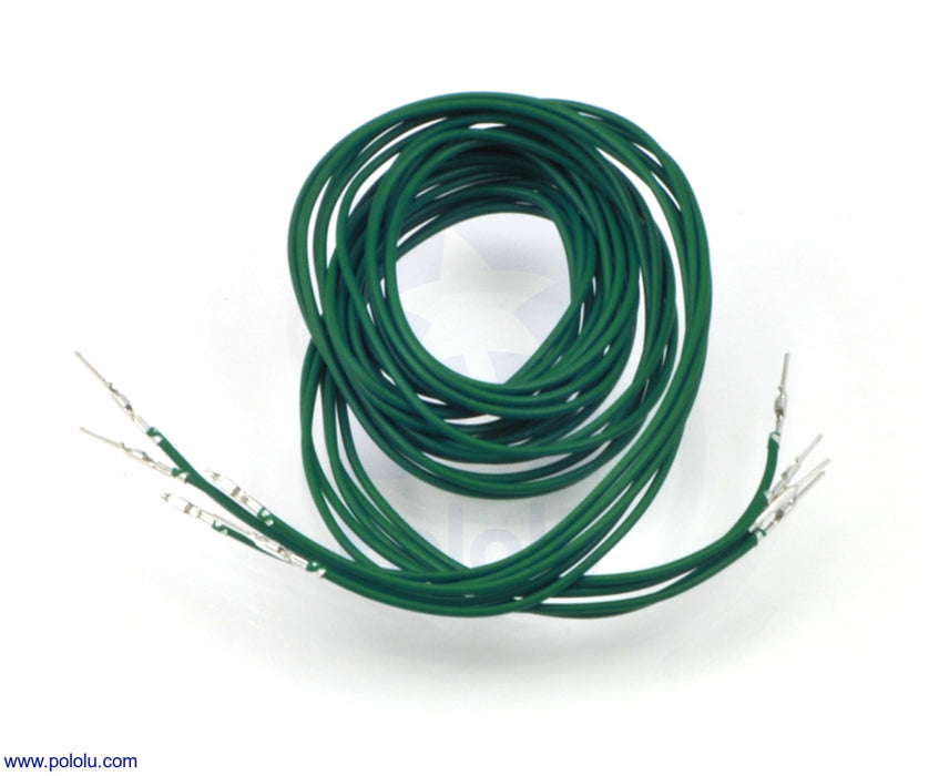 Wires with Pre-Crimped Terminals 5-Pack M-M 36" Green