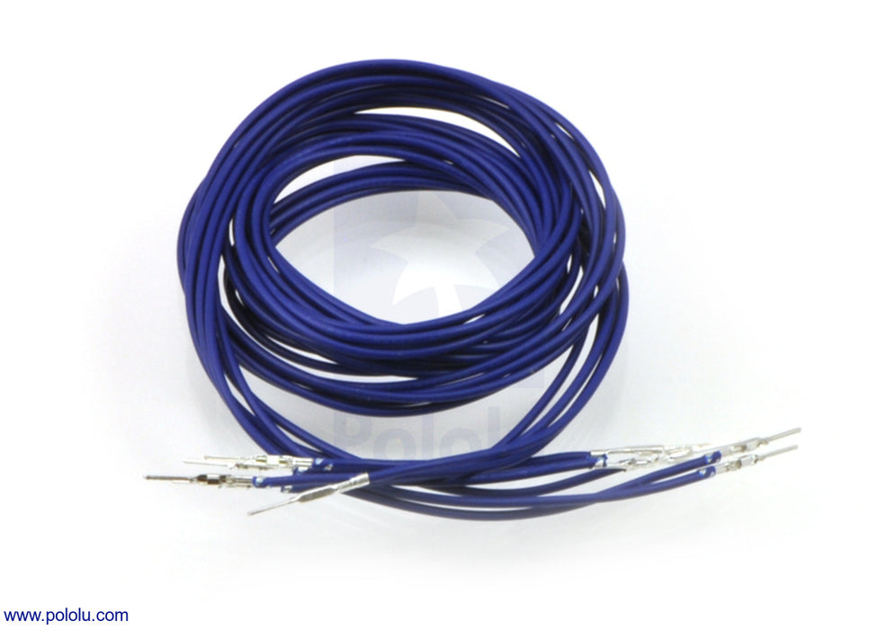 Wires with Pre-Crimped Terminals 5-Pack M-M 36" Blue