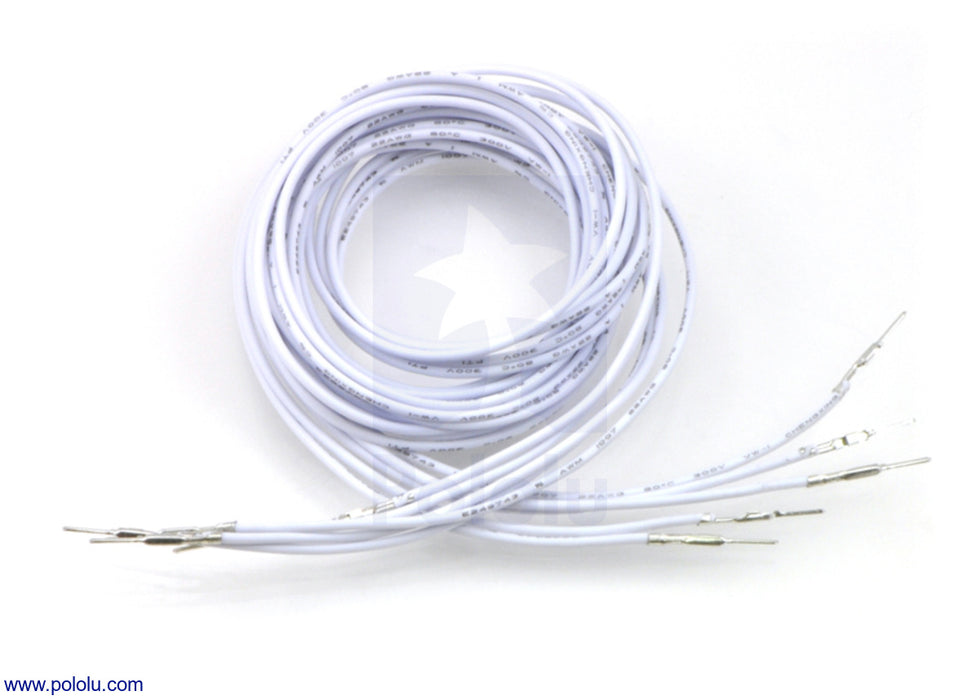 Wires with Pre-Crimped Terminals 5-Pack MM 36" White