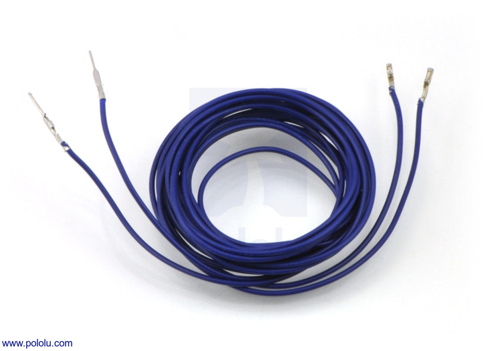 Wires with Pre-Crimped Terminals 2-Pack M-F 60" Blue