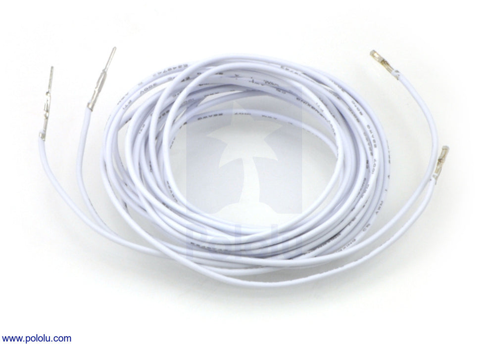 Wires with Pre-Crimped Terminals 2-Pack M-F 60" White