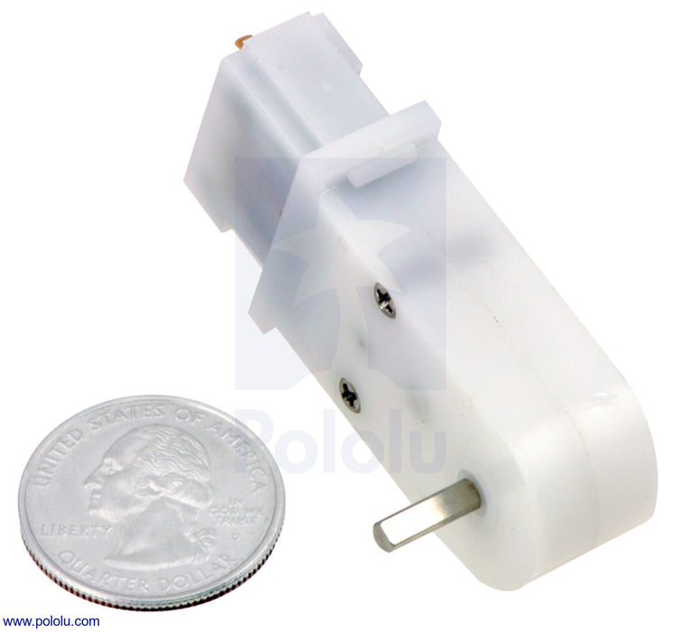 120:1 Mini Plastic Gearmotor HP, Offset 3mm D-Shaft Output, Extended Motor Shaft