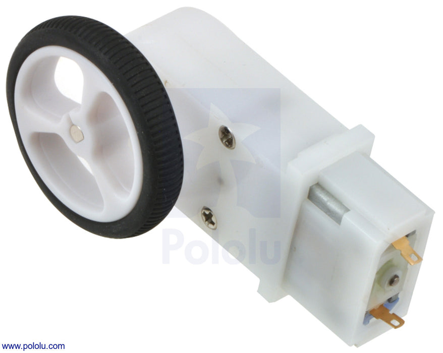 120:1 Mini Plastic Gearmotor HP, Offset 3mm D-Shaft Output, Extended Motor Shaft