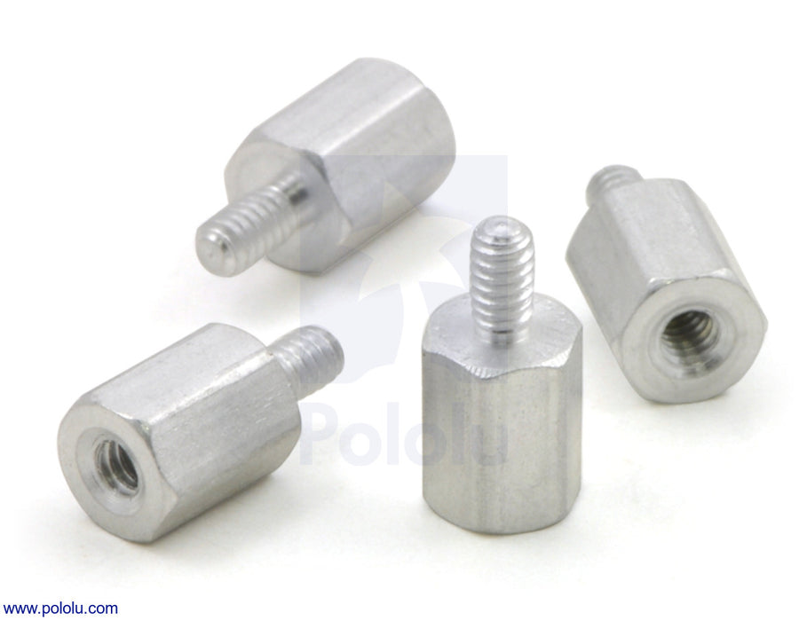 Aluminum Standoff: 1/4" Length, 2-56 Thread, MF (4-Pack)